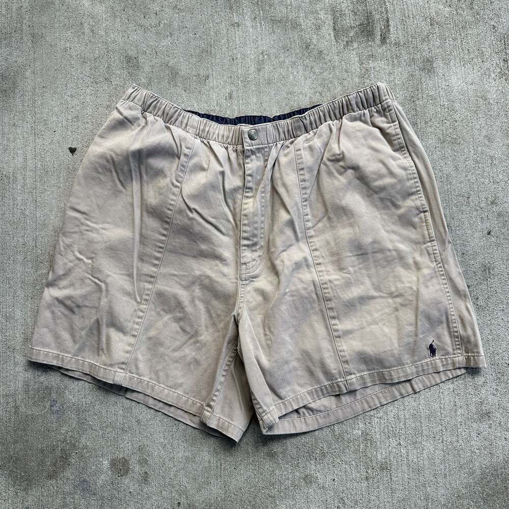 Polo by Ralph Lauren Men's Khaki Elastic Waist Casual Chino Shorts Size XL